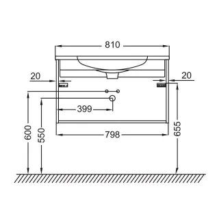 Тумба под раковину Jacob Delafon Madeleine EB2053-J55 80 см светло-серый матовый